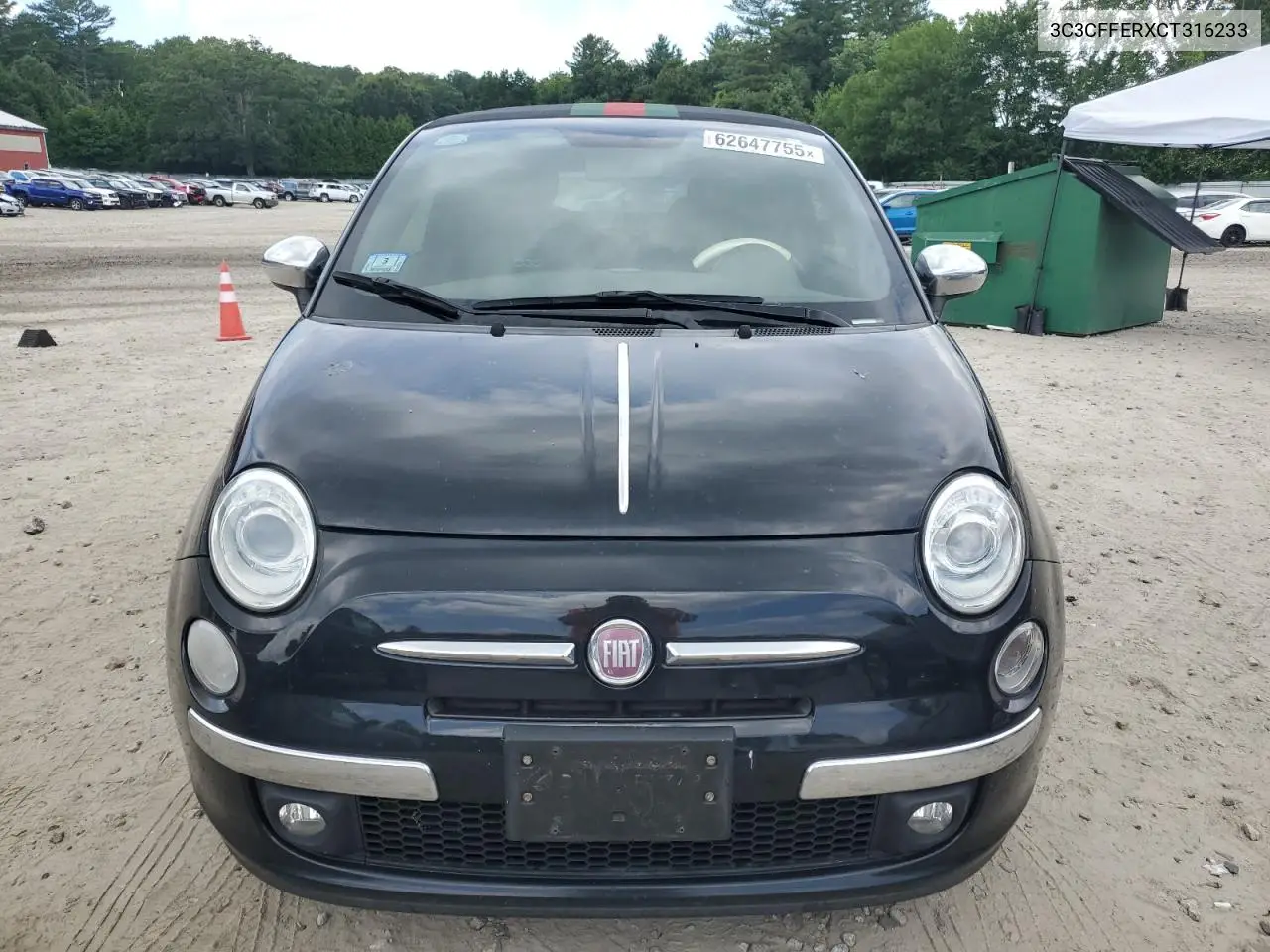 2012 Fiat 500 Lounge VIN: 3C3CFFERXCT316233 Lot: 62647755