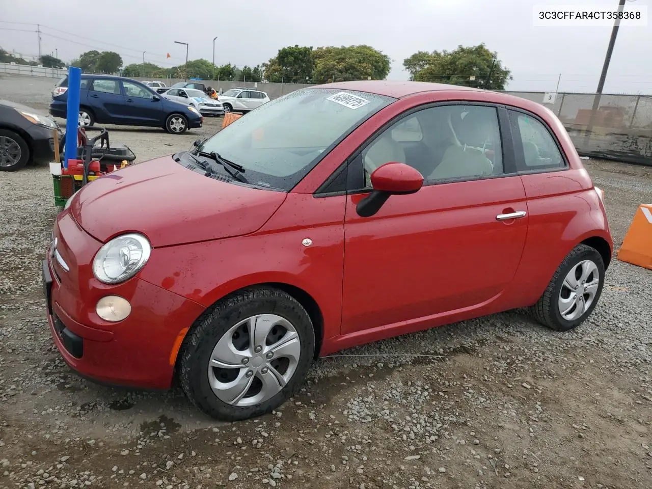 2012 Fiat 500 Pop VIN: 3C3CFFAR4CT358368 Lot: 62891275
