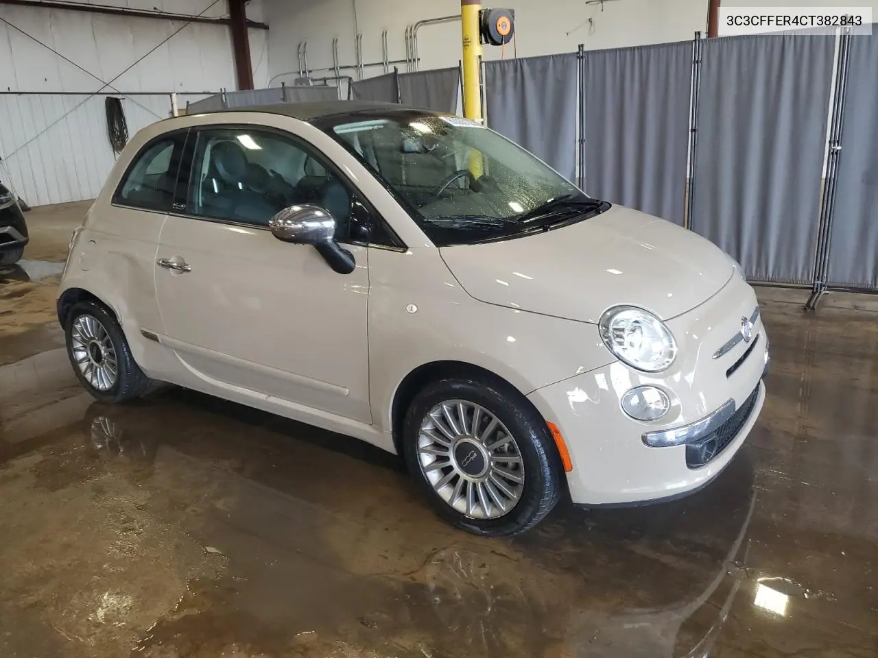 2012 Fiat 500 Lounge VIN: 3C3CFFER4CT382843 Lot: 63060105
