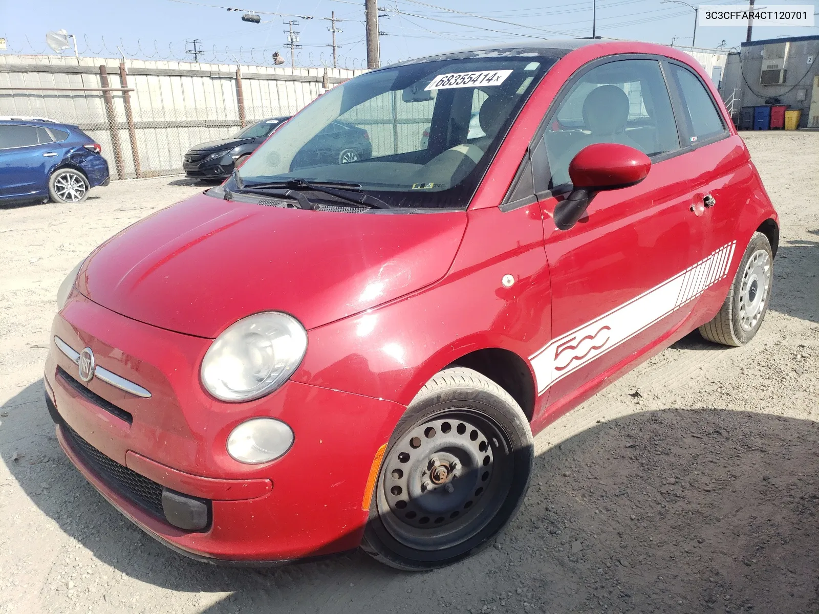 2012 Fiat 500 Pop VIN: 3C3CFFAR4CT120701 Lot: 68355414