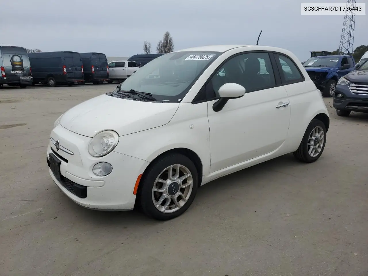 2013 Fiat 500 Pop VIN: 3C3CFFAR7DT736443 Lot: 45006825