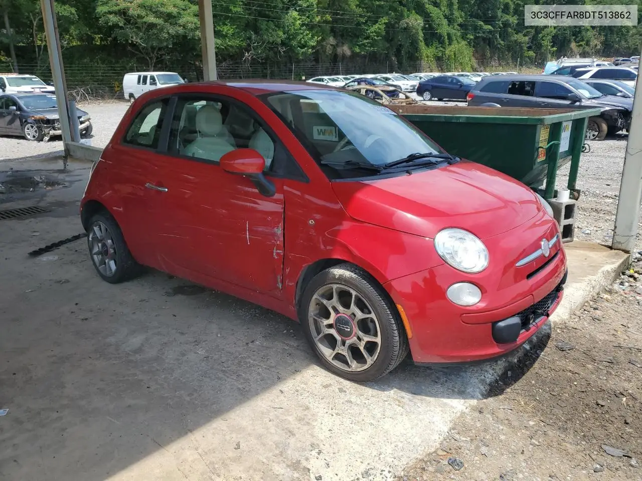 2013 Fiat 500 Pop VIN: 3C3CFFAR8DT513862 Lot: 62325845
