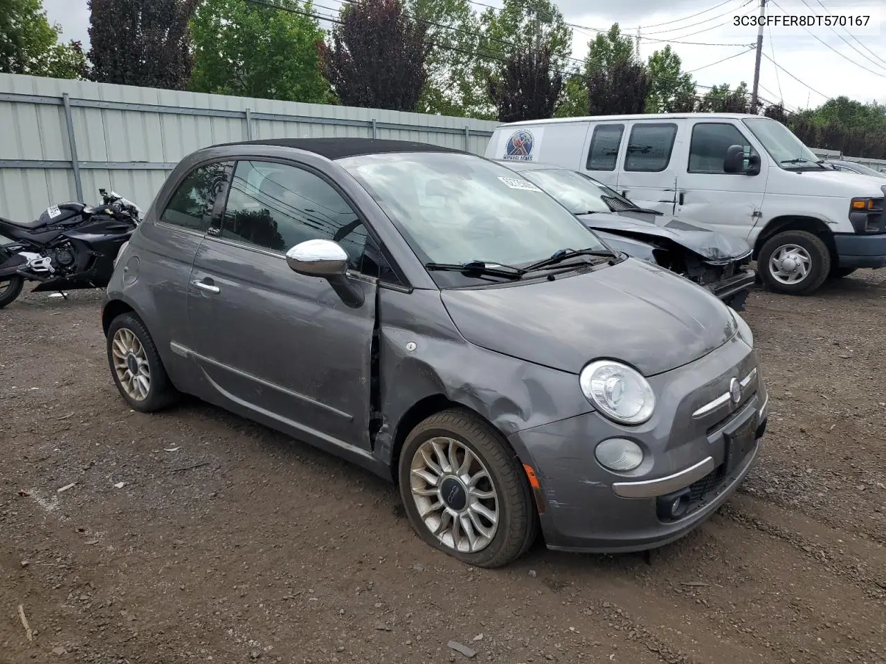 2013 Fiat 500 Lounge VIN: 3C3CFFER8DT570167 Lot: 62725695