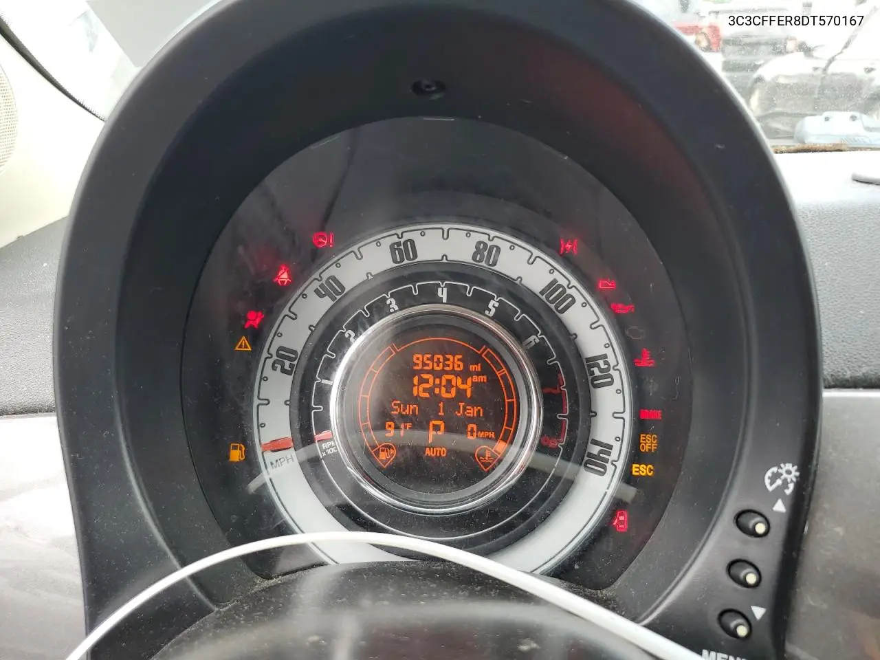2013 Fiat 500 Lounge VIN: 3C3CFFER8DT570167 Lot: 62725695