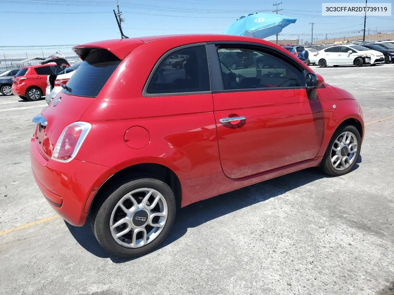 2013 Fiat 500 Pop VIN: 3C3CFFAR2DT739119 Lot: 63117185