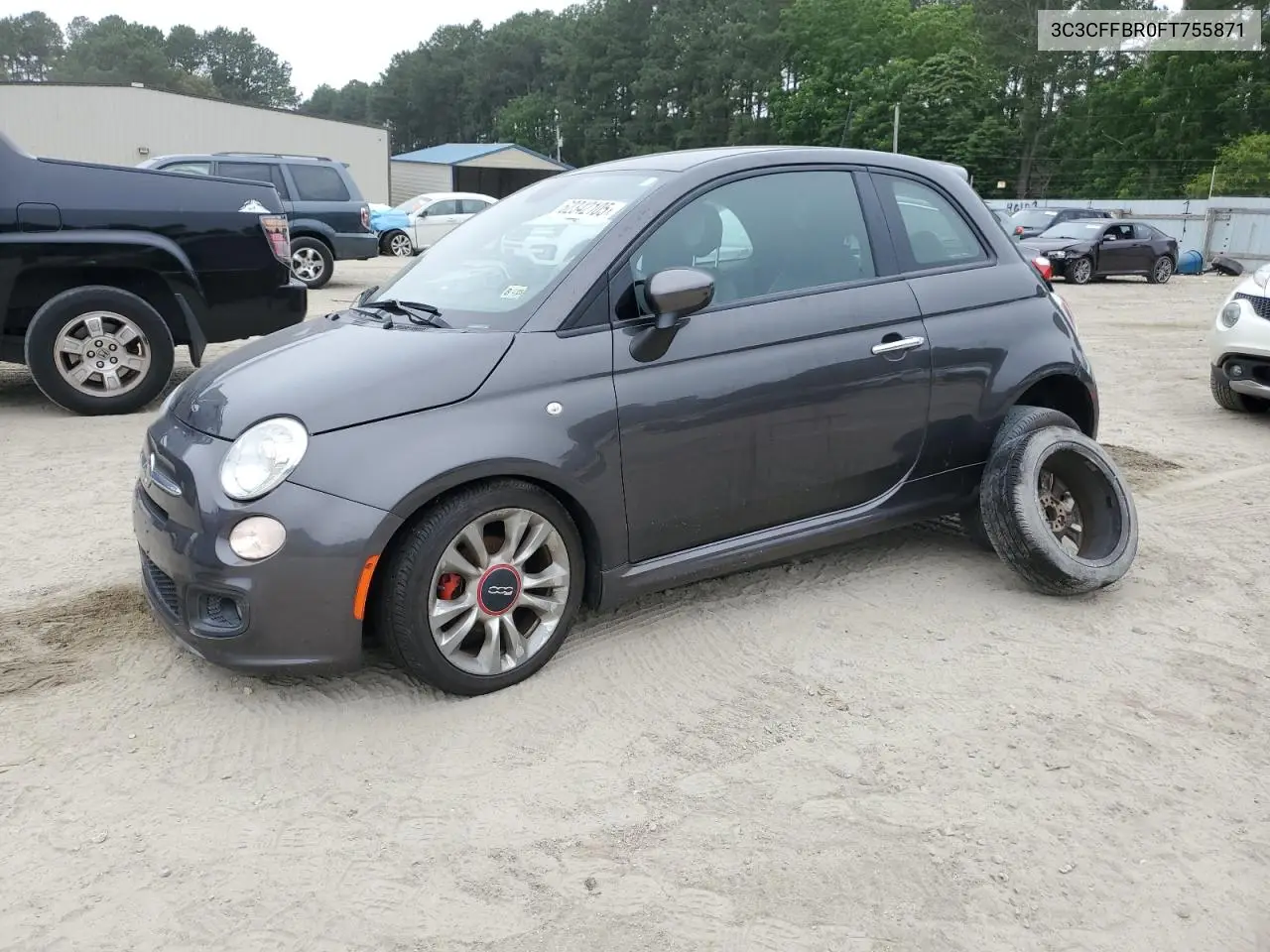 2015 Fiat 500 Sport VIN: 3C3CFFBR0FT755871 Lot: 62342105