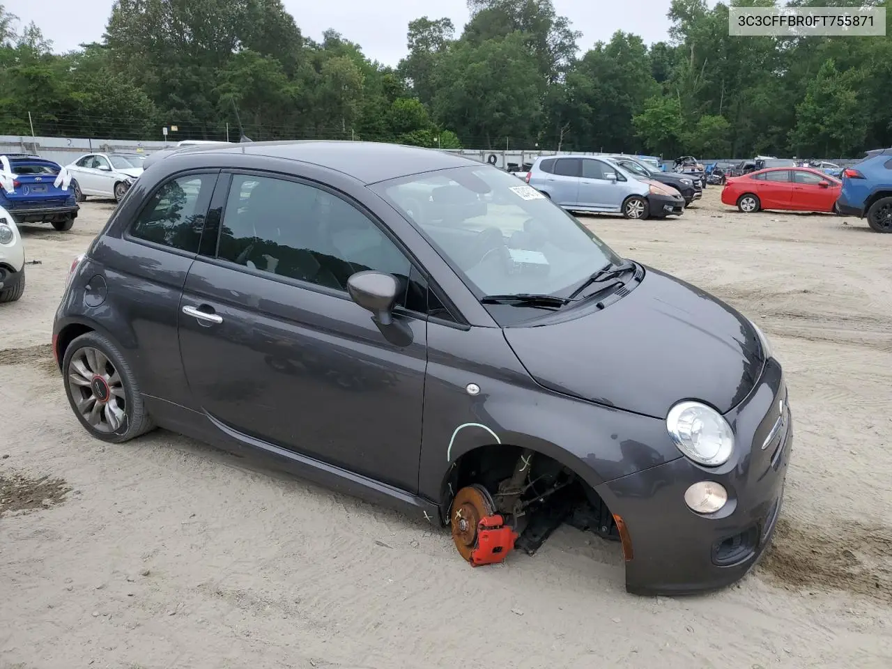 2015 Fiat 500 Sport VIN: 3C3CFFBR0FT755871 Lot: 62342105