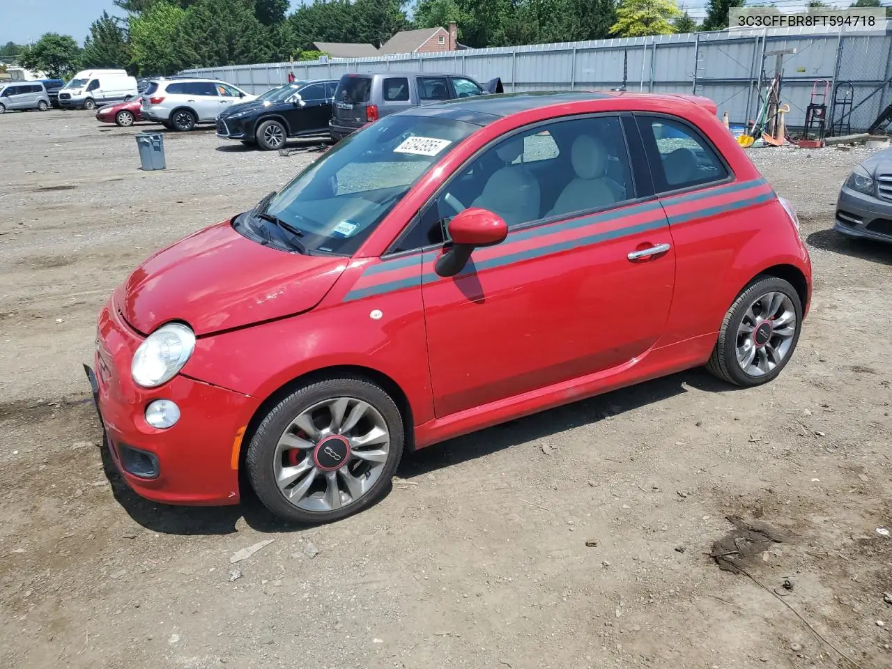 2015 Fiat 500 Sport VIN: 3C3CFFBR8FT594718 Lot: 62343955