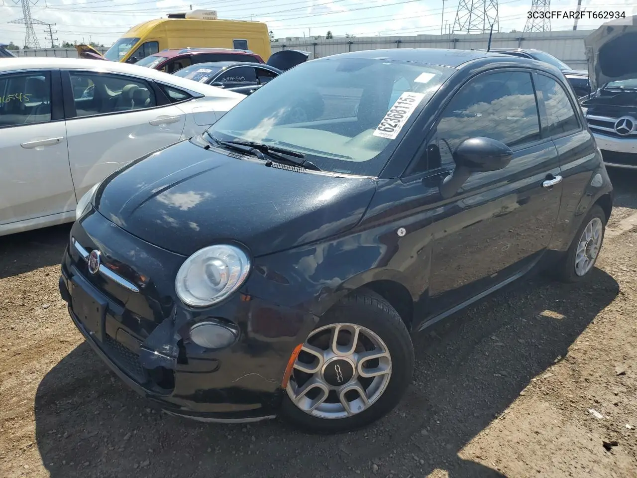 2015 Fiat 500 Pop VIN: 3C3CFFAR2FT662934 Lot: 62368115