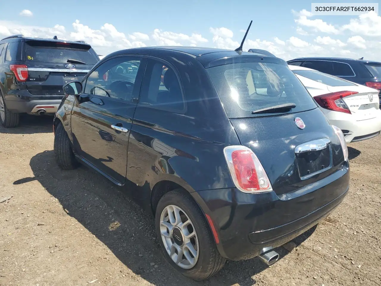 2015 Fiat 500 Pop VIN: 3C3CFFAR2FT662934 Lot: 62368115
