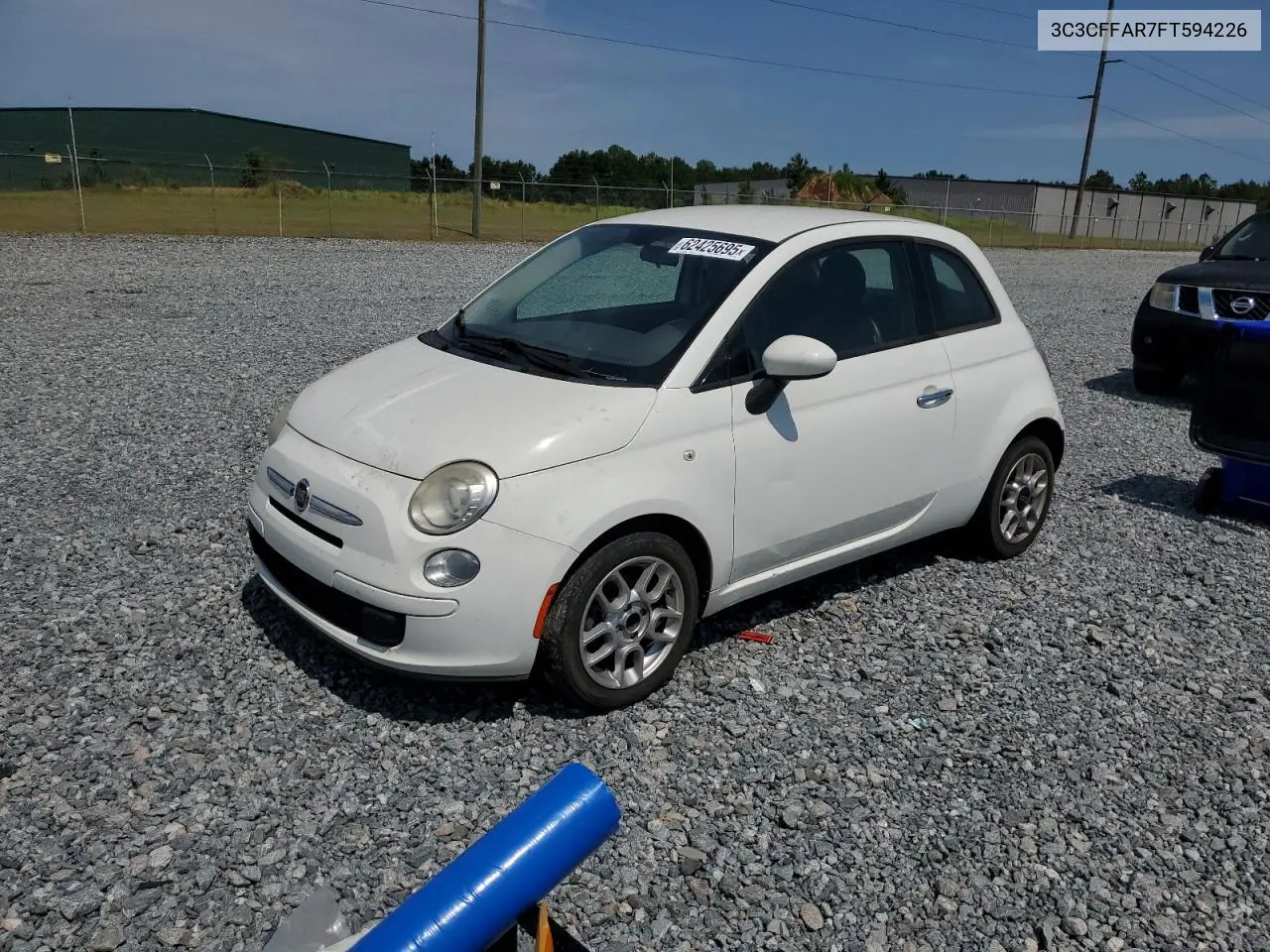 2015 Fiat 500 Pop VIN: 3C3CFFAR7FT594226 Lot: 62425695