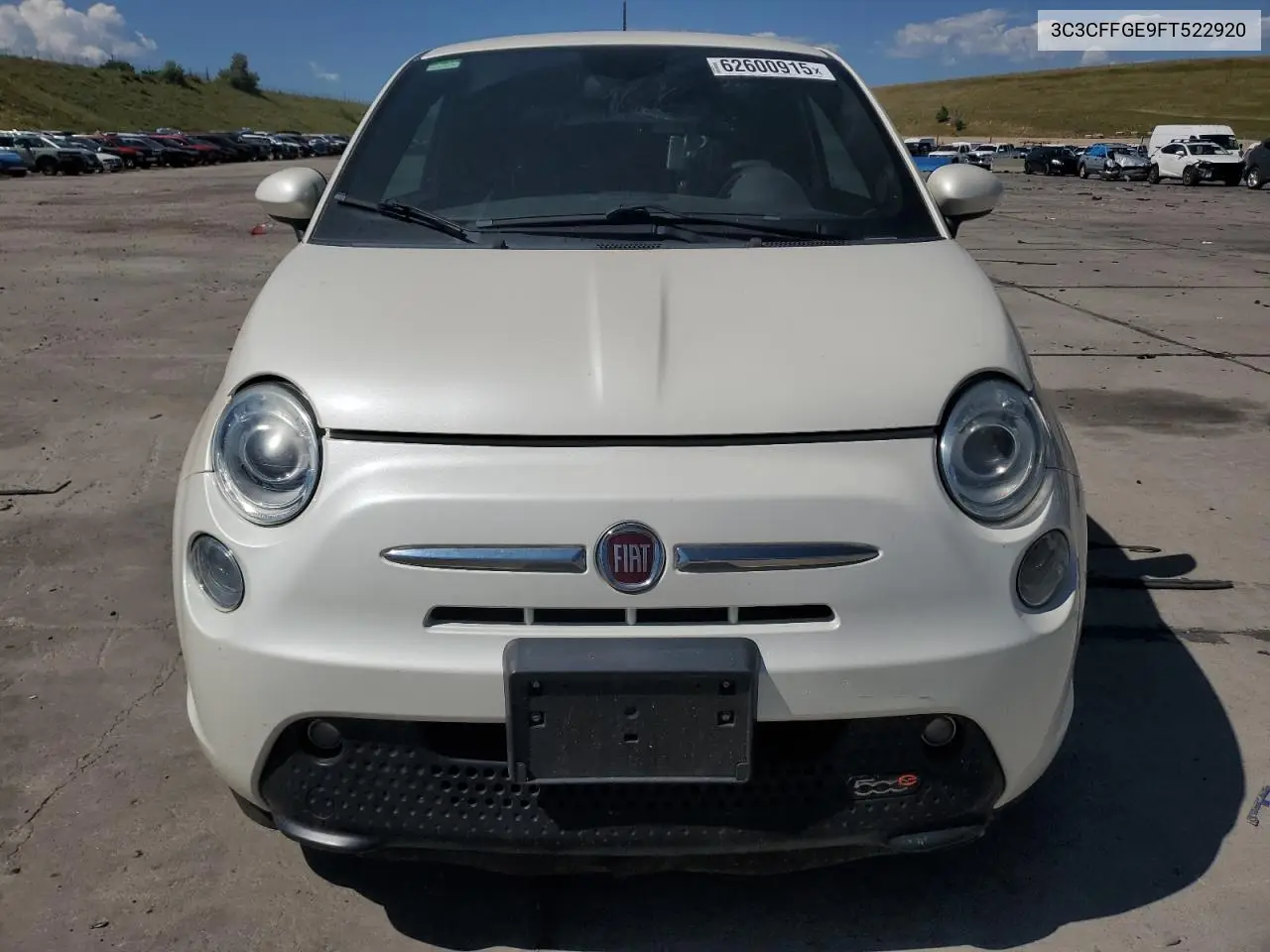 2015 Fiat 500 Electric VIN: 3C3CFFGE9FT522920 Lot: 62600915