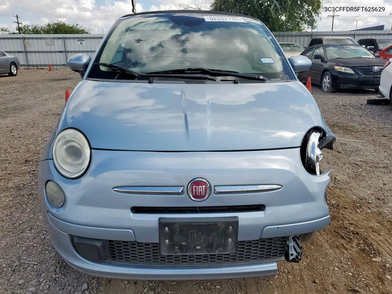 2015 Fiat 500 Pop VIN: 3C3CFFDR5FT625629 Lot: 62682785
