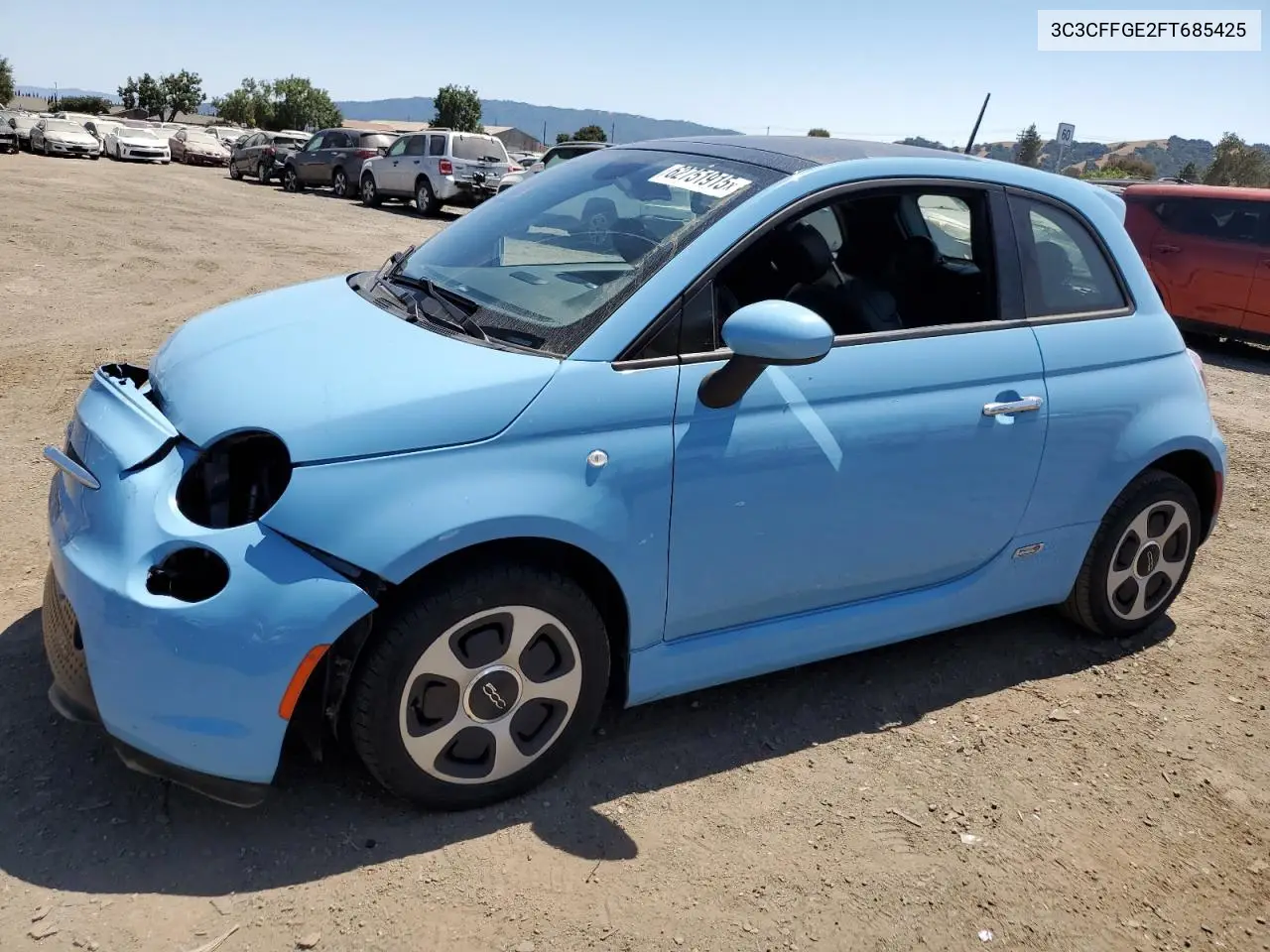2015 Fiat 500 Electric VIN: 3C3CFFGE2FT685425 Lot: 62751915