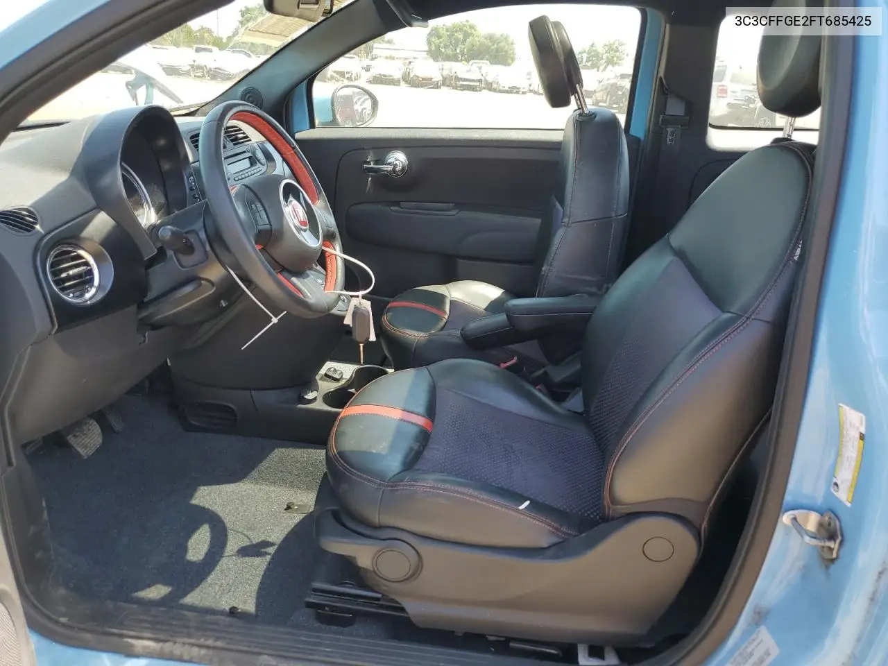 2015 Fiat 500 Electric VIN: 3C3CFFGE2FT685425 Lot: 62751915