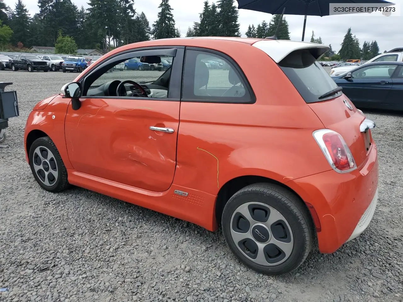 2015 Fiat 500 Electric VIN: 3C3CFFGE1FT741273 Lot: 62807735