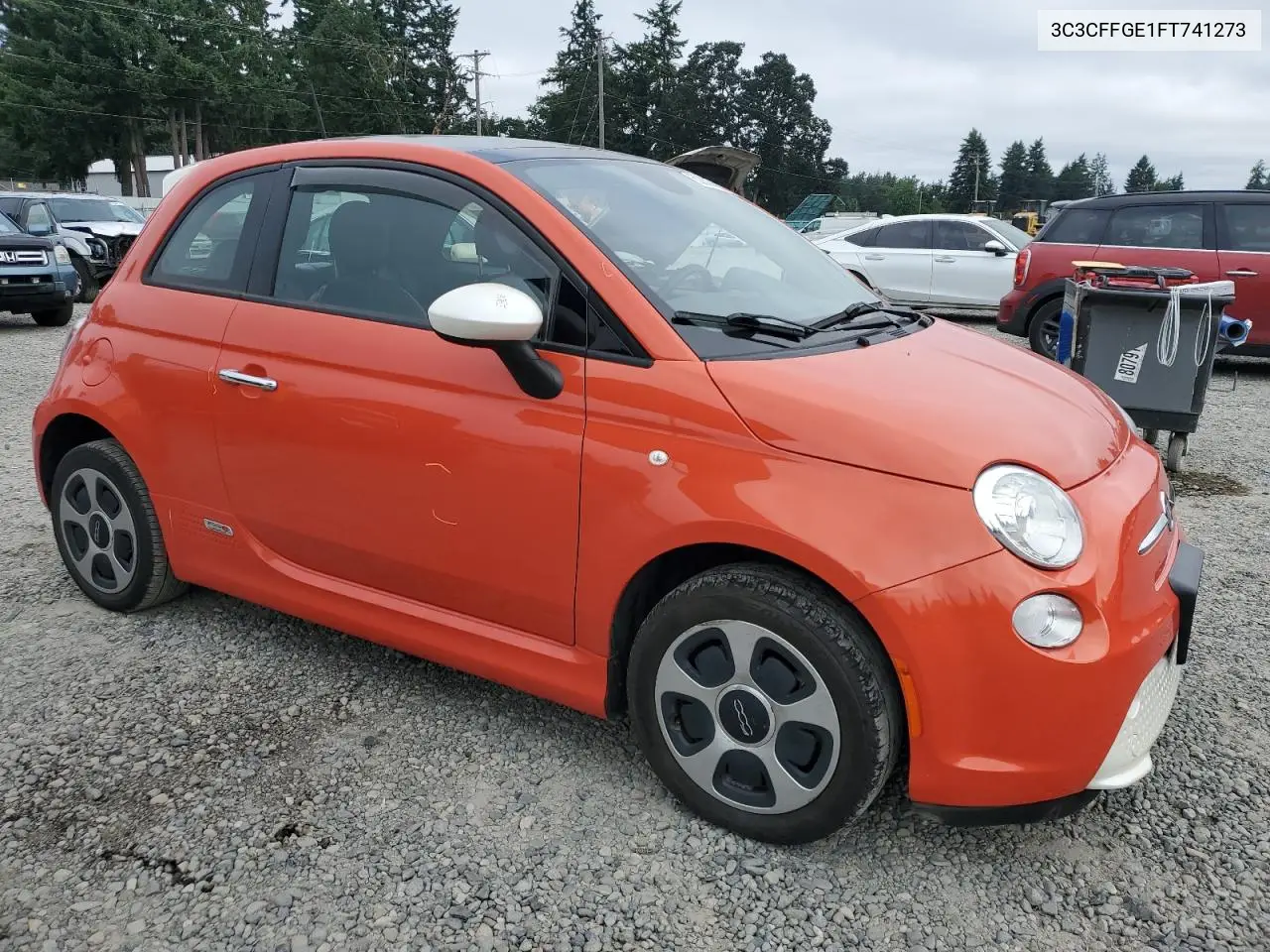 2015 Fiat 500 Electric VIN: 3C3CFFGE1FT741273 Lot: 62807735
