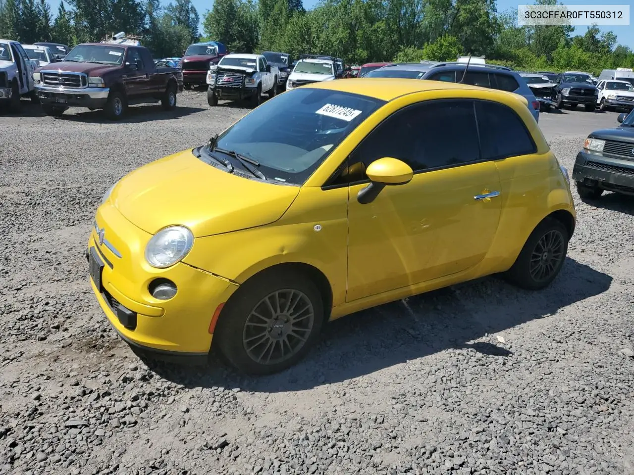 2015 Fiat 500 Pop VIN: 3C3CFFAR0FT550312 Lot: 62877245