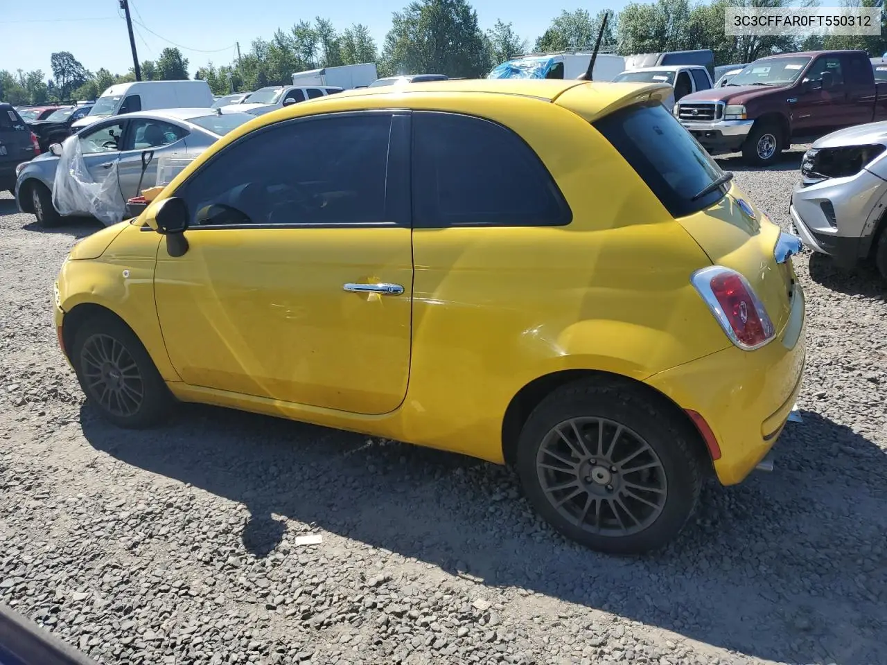 2015 Fiat 500 Pop VIN: 3C3CFFAR0FT550312 Lot: 62877245