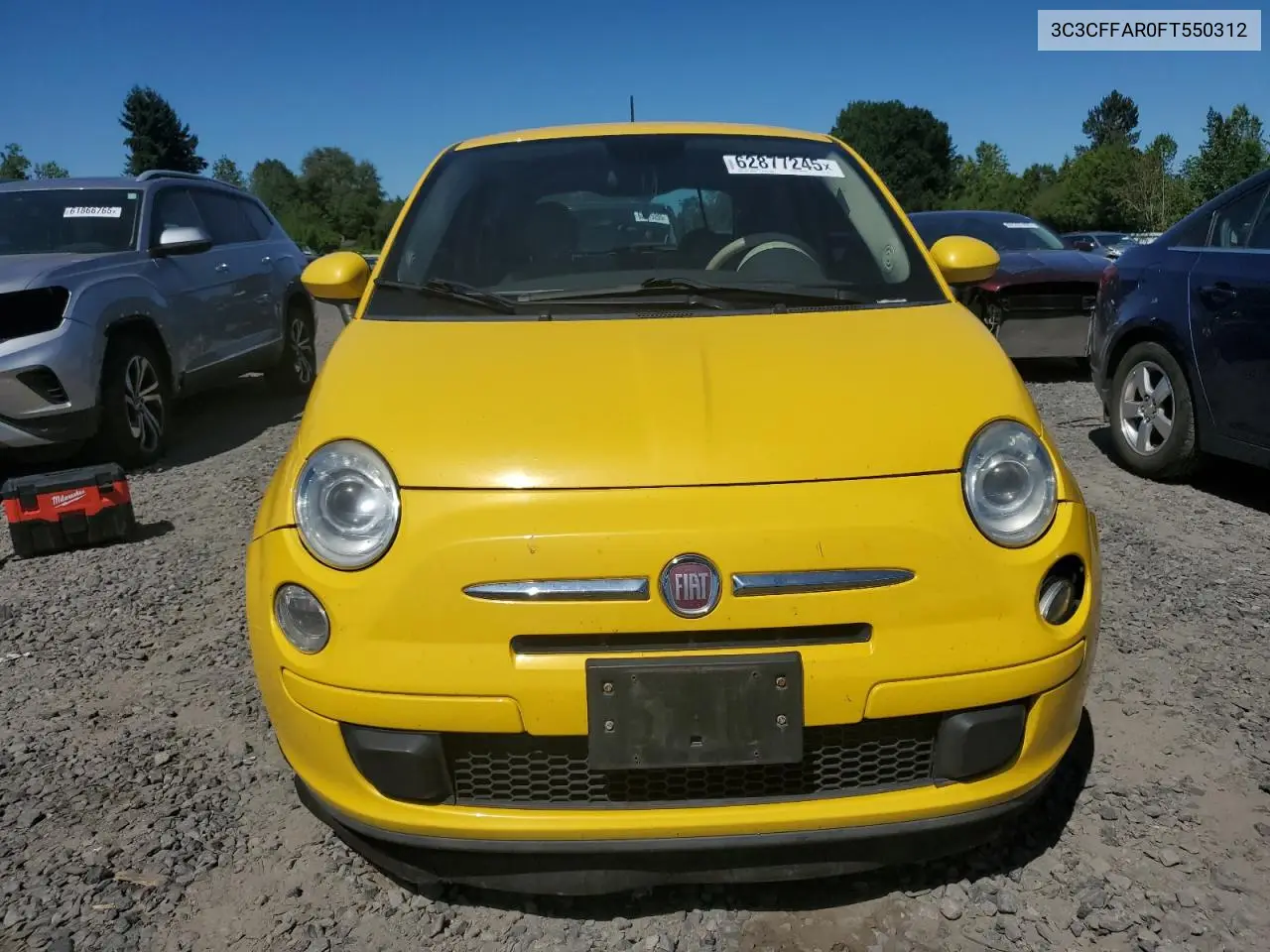 2015 Fiat 500 Pop VIN: 3C3CFFAR0FT550312 Lot: 62877245