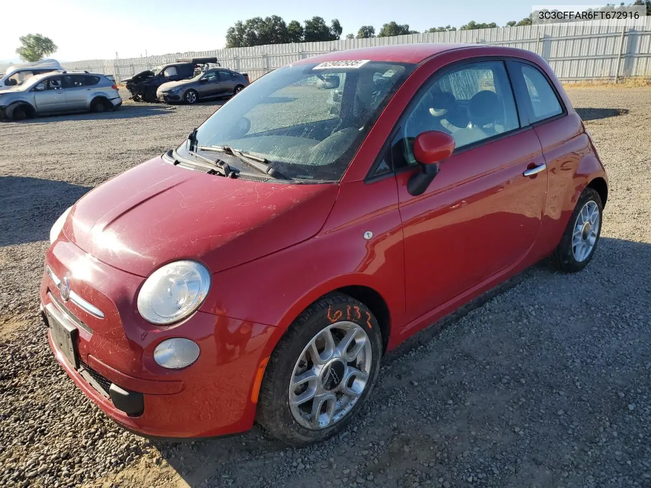 2015 Fiat 500 Pop VIN: 3C3CFFAR6FT672916 Lot: 62902935