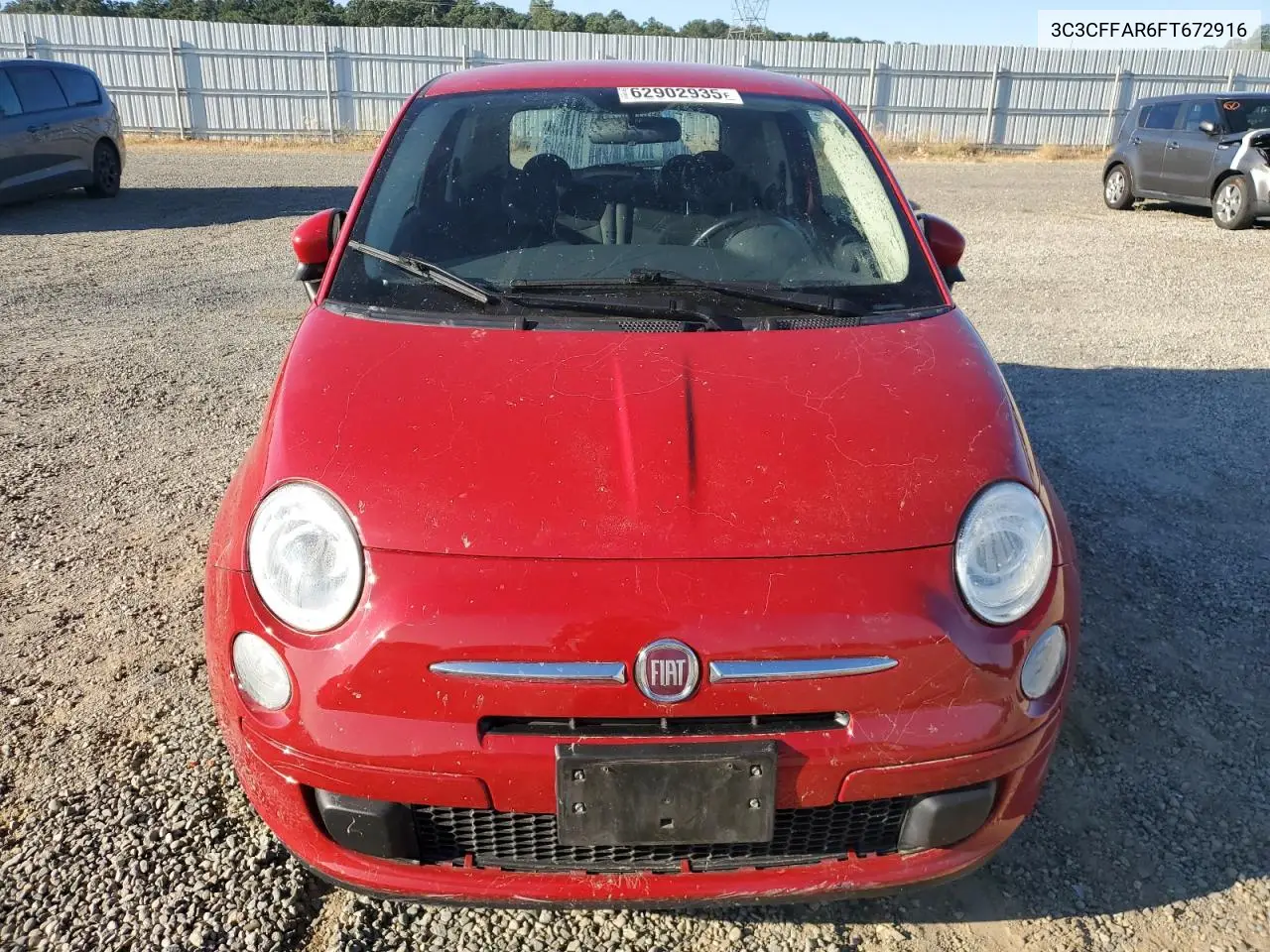 2015 Fiat 500 Pop VIN: 3C3CFFAR6FT672916 Lot: 62902935