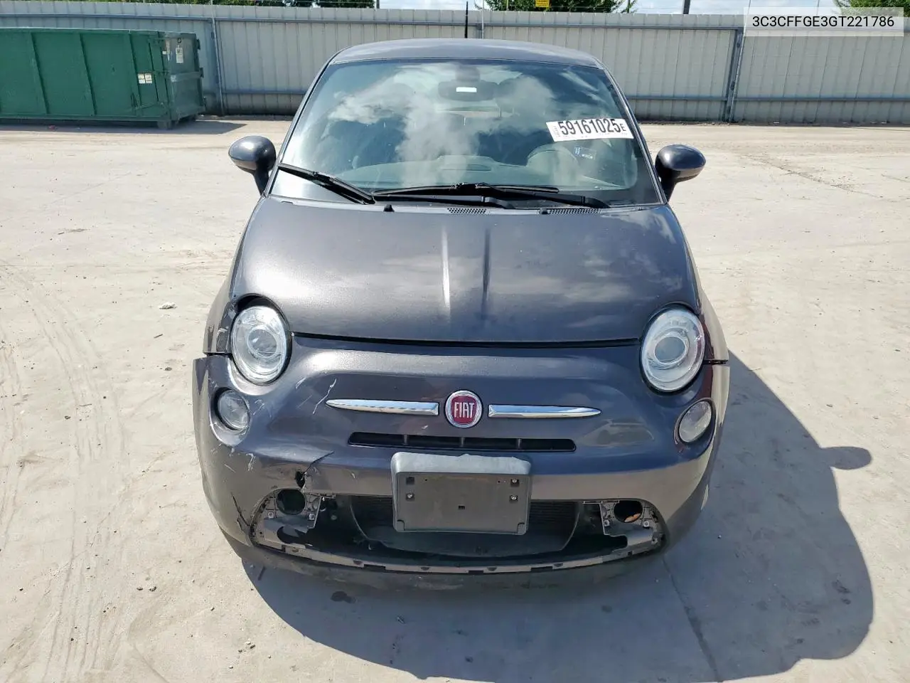 2016 Fiat 500 Electric VIN: 3C3CFFGE3GT221786 Lot: 59161025