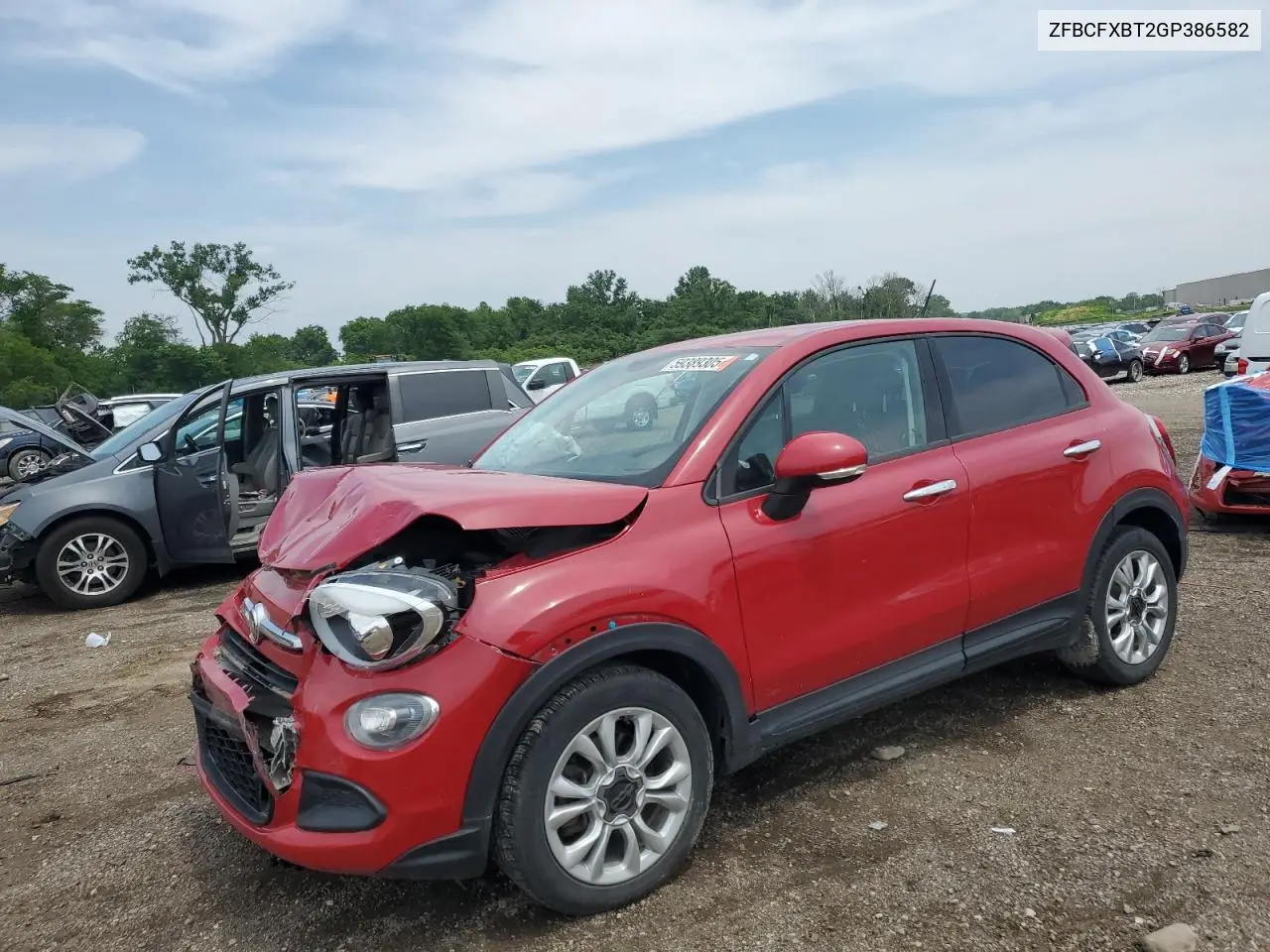 2016 Fiat 500X Easy VIN: ZFBCFXBT2GP386582 Lot: 59389305