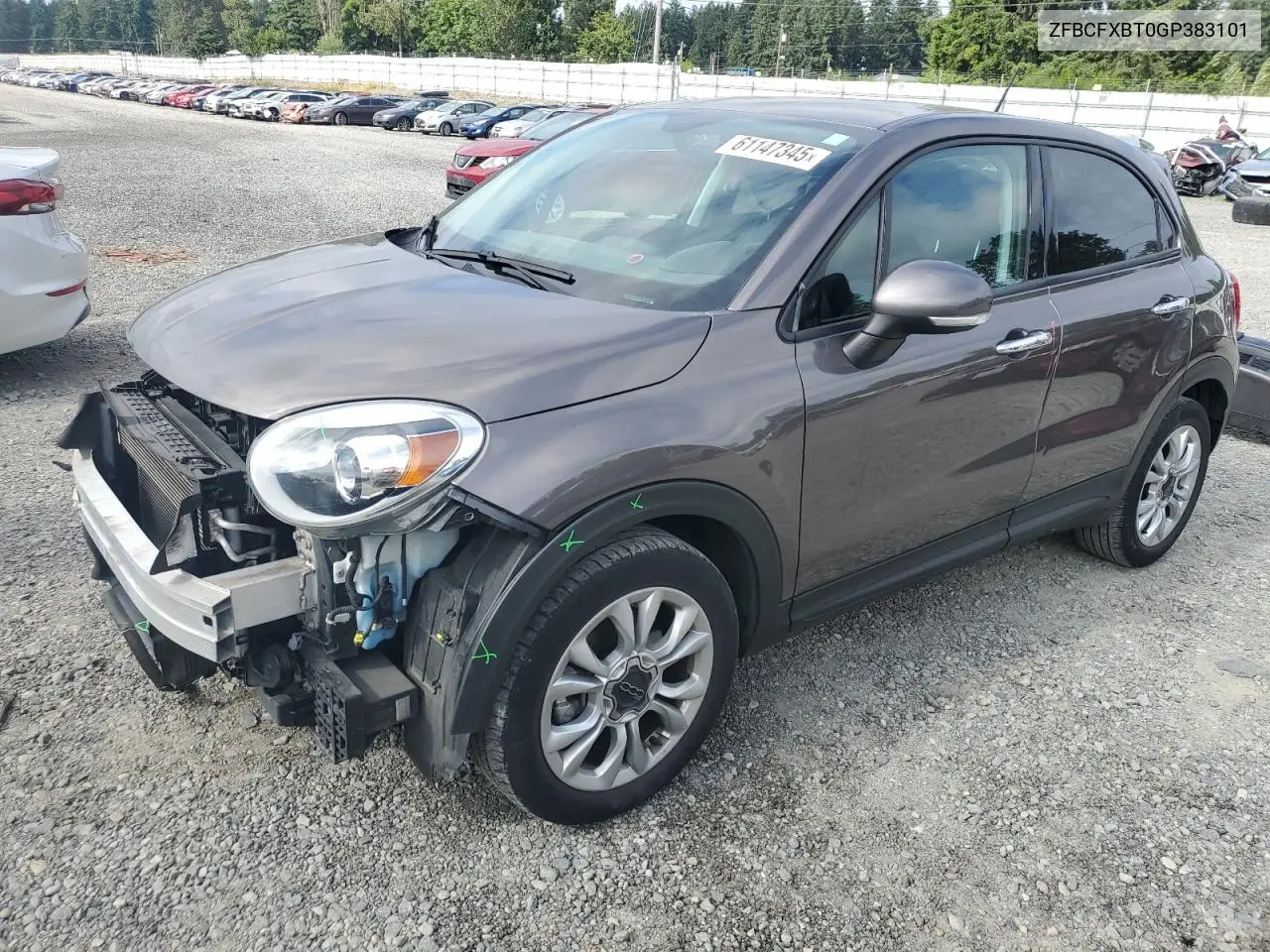 2016 Fiat 500X Easy VIN: ZFBCFXBT0GP383101 Lot: 61147345