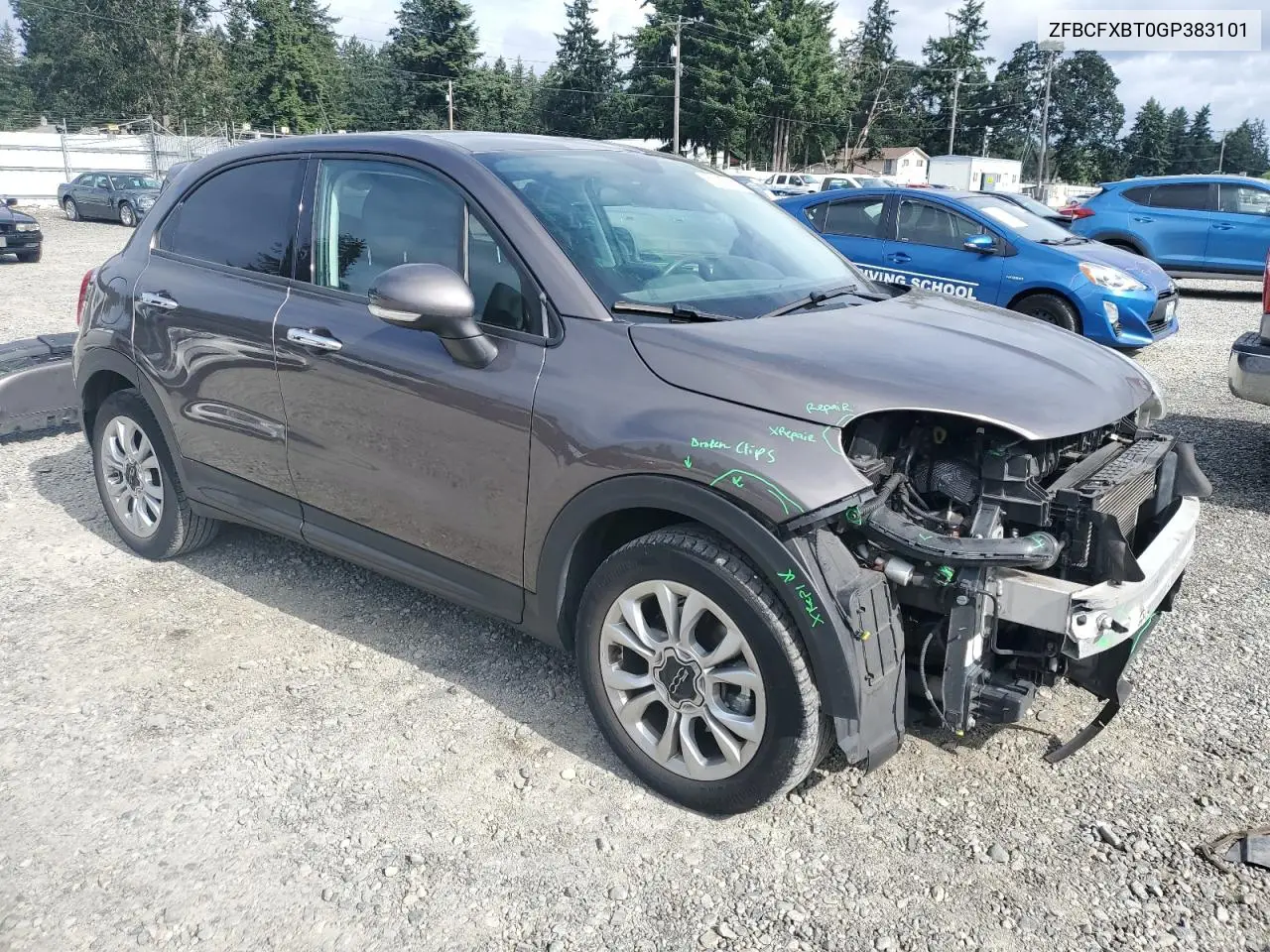 2016 Fiat 500X Easy VIN: ZFBCFXBT0GP383101 Lot: 61147345