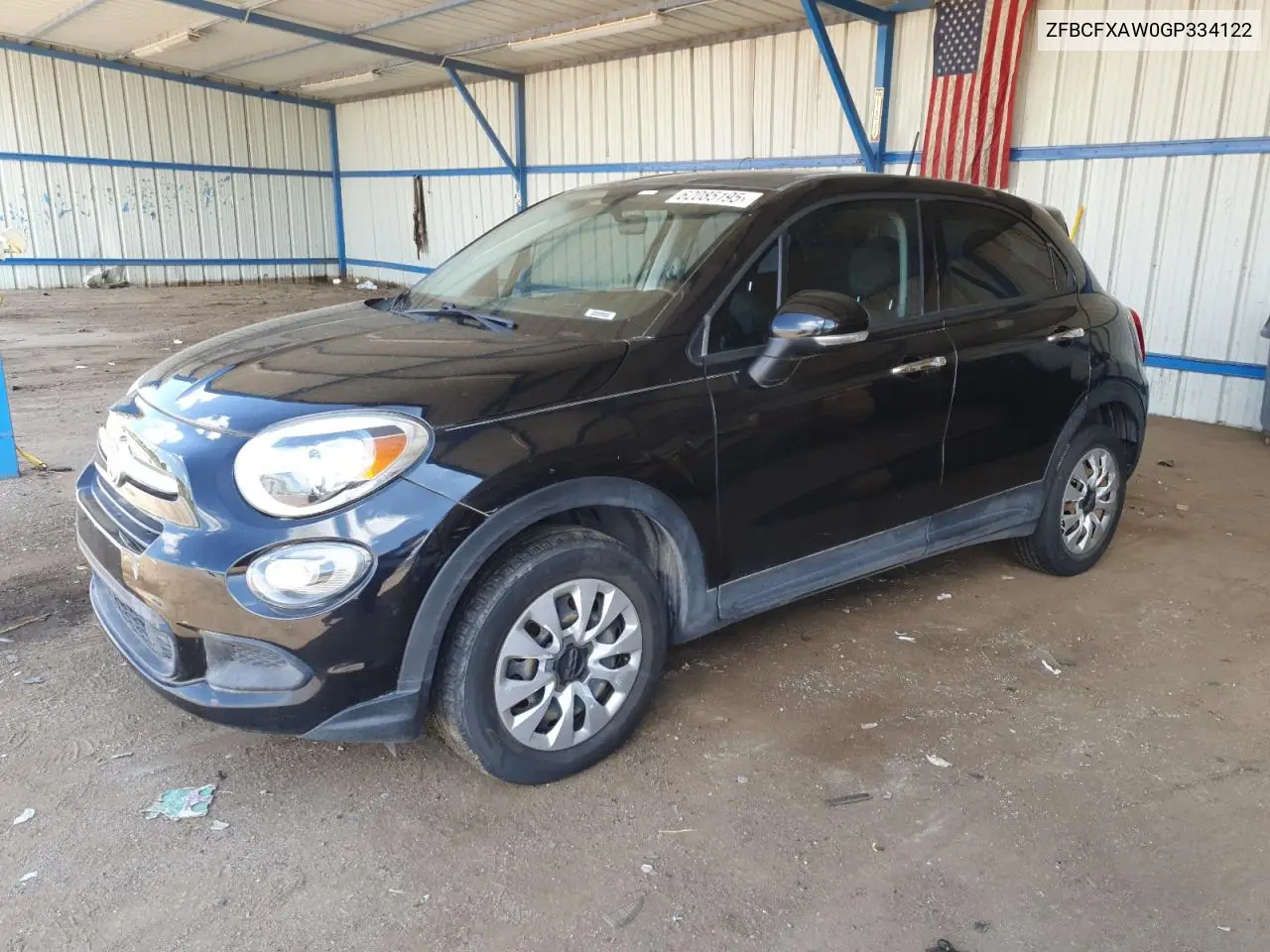 2016 Fiat 500X Pop VIN: ZFBCFXAW0GP334122 Lot: 62085195