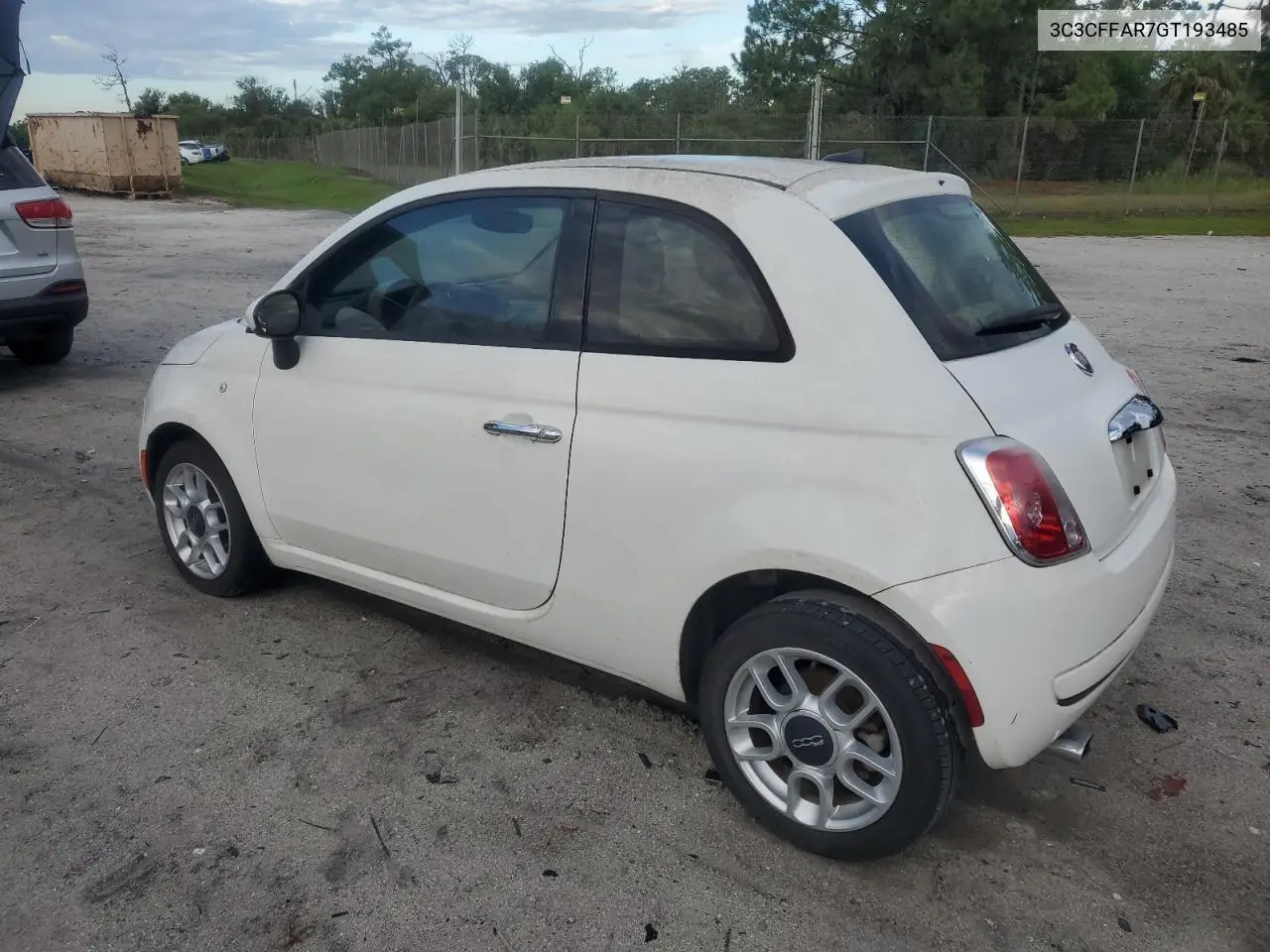 2016 Fiat 500 Pop VIN: 3C3CFFAR7GT193485 Lot: 62530805