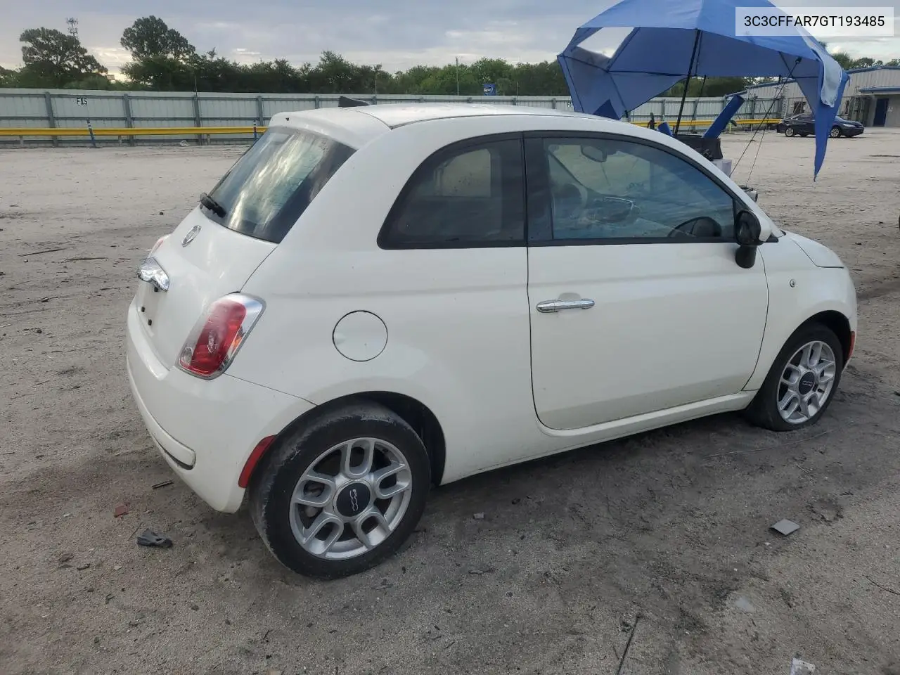 2016 Fiat 500 Pop VIN: 3C3CFFAR7GT193485 Lot: 62530805