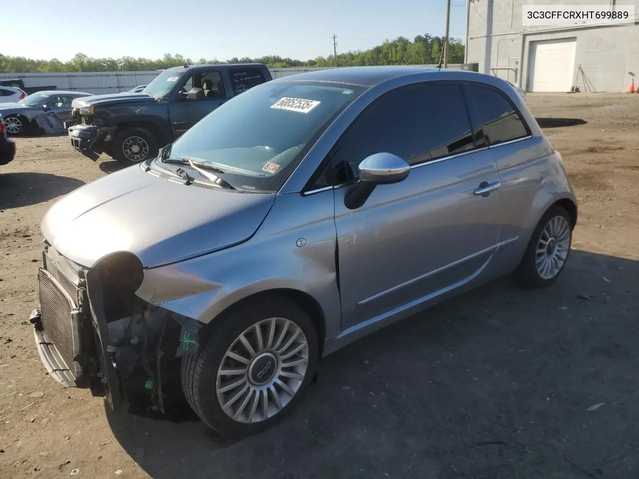 2017 Fiat 500 Lounge VIN: 3C3CFFCRXHT699889 Lot: 60852535