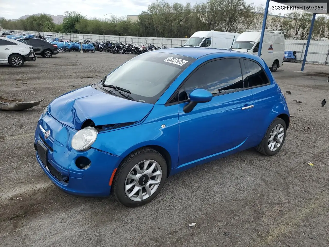2017 Fiat 500 Pop VIN: 3C3CFFKR5HT697968 Lot: 63531095