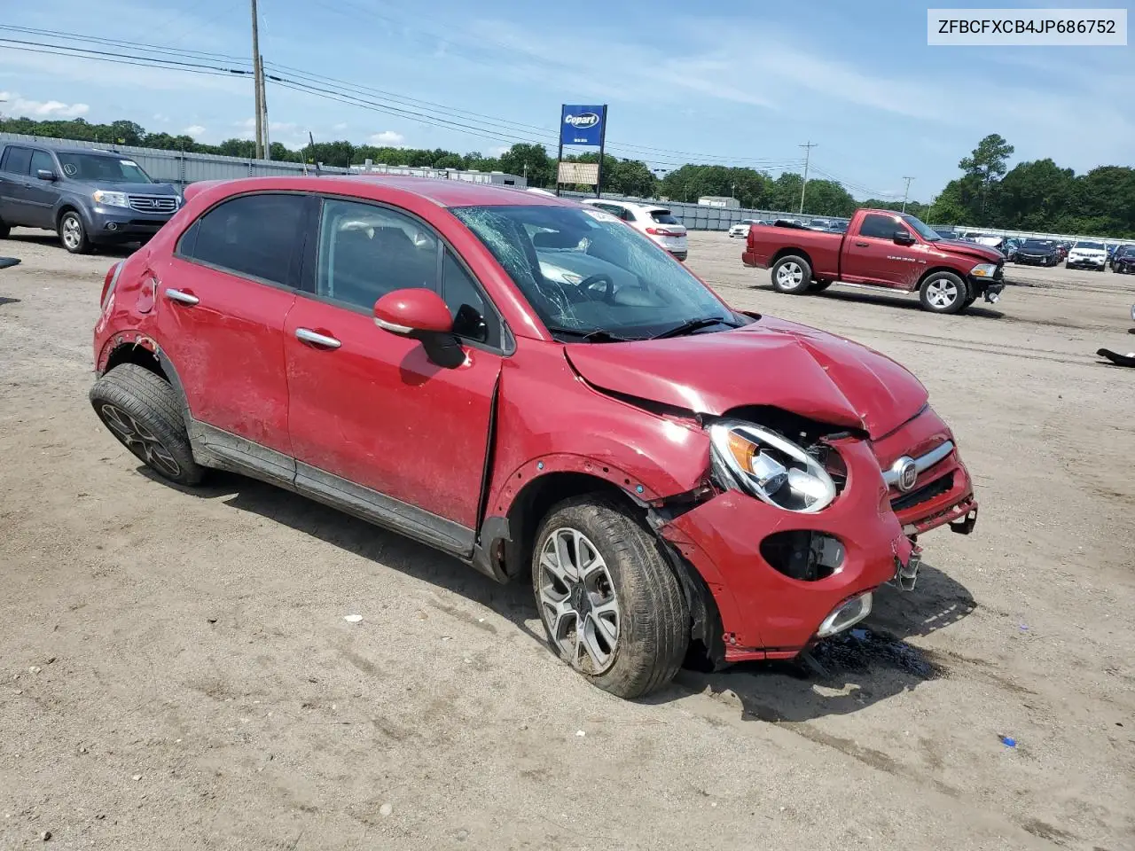 2018 Fiat 500X Trekking VIN: ZFBCFXCB4JP686752 Lot: 62485555