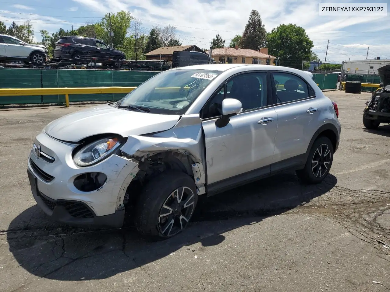 2019 Fiat 500X Pop VIN: ZFBNFYA1XKP793122 Lot: 63707385