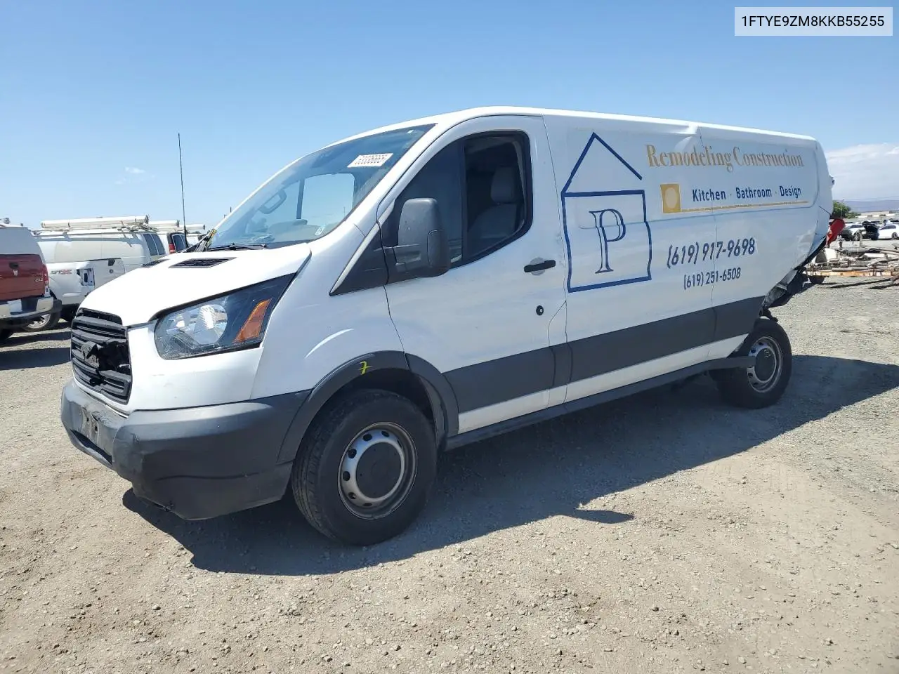 2019 Ford Transit T-150 VIN: 1FTYE9ZM8KKB55255 Lot: 63336665