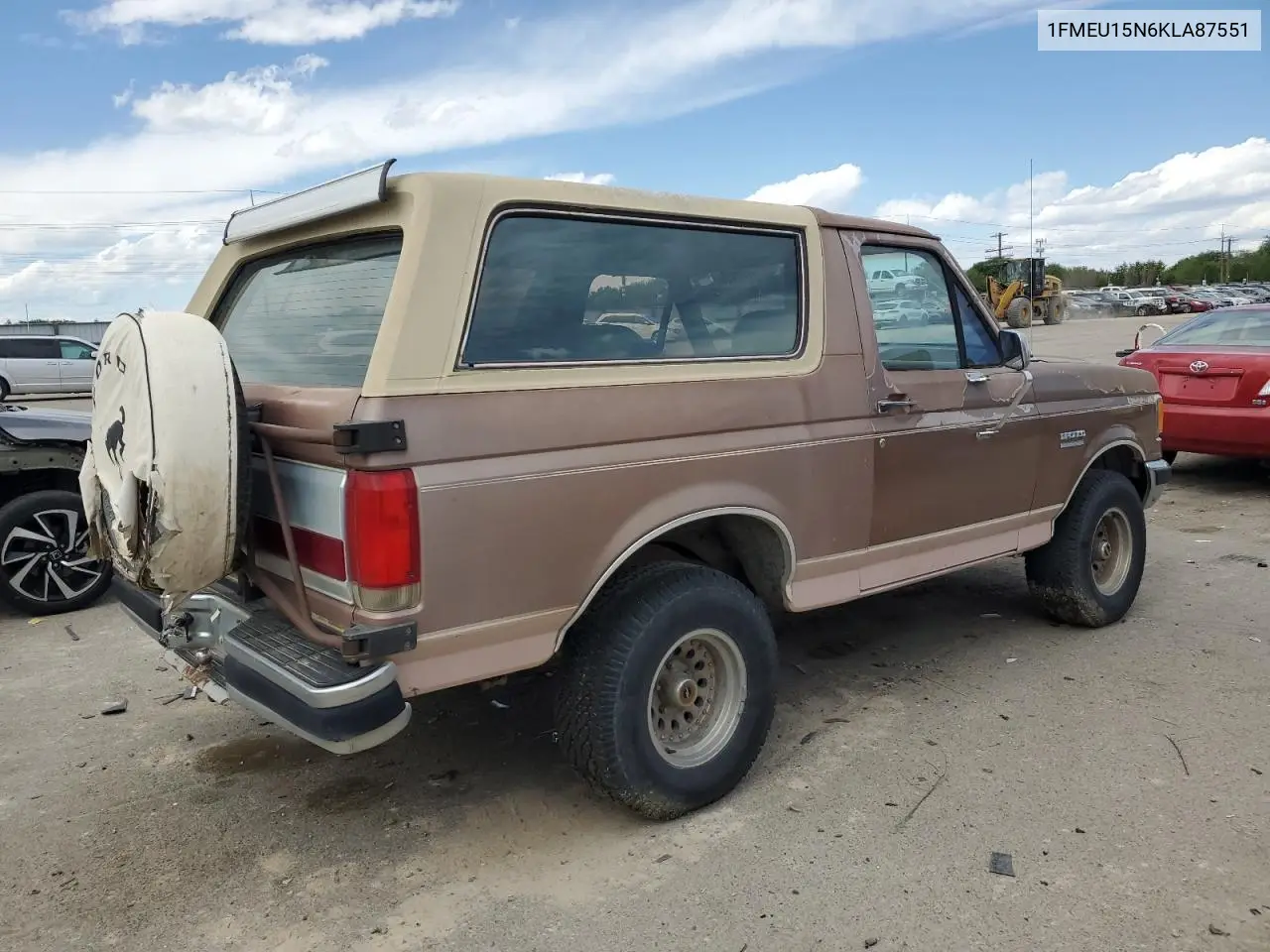 1989 Ford Bronco U100 VIN: 1FMEU15N6KLA87551 Lot: 56662825