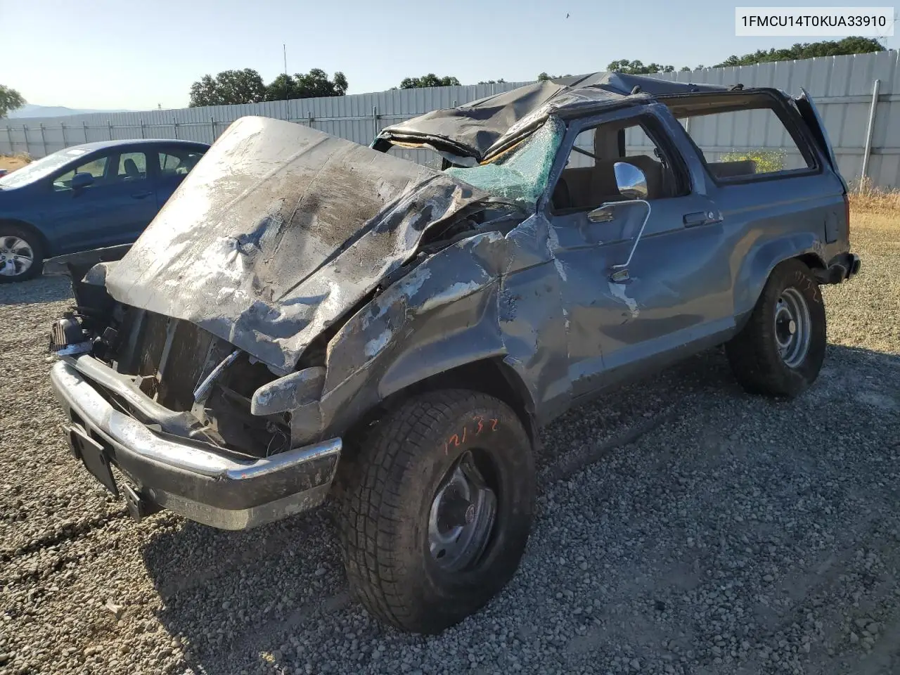 1989 Ford Bronco Ii VIN: 1FMCU14T0KUA33910 Lot: 57730195