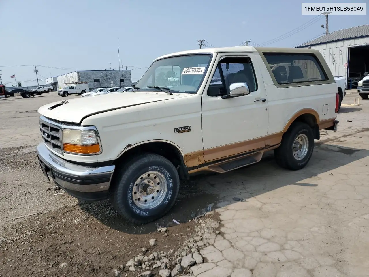1995 Ford Bronco U100 VIN: 1FMEU15H1SLB58049 Lot: 60570535