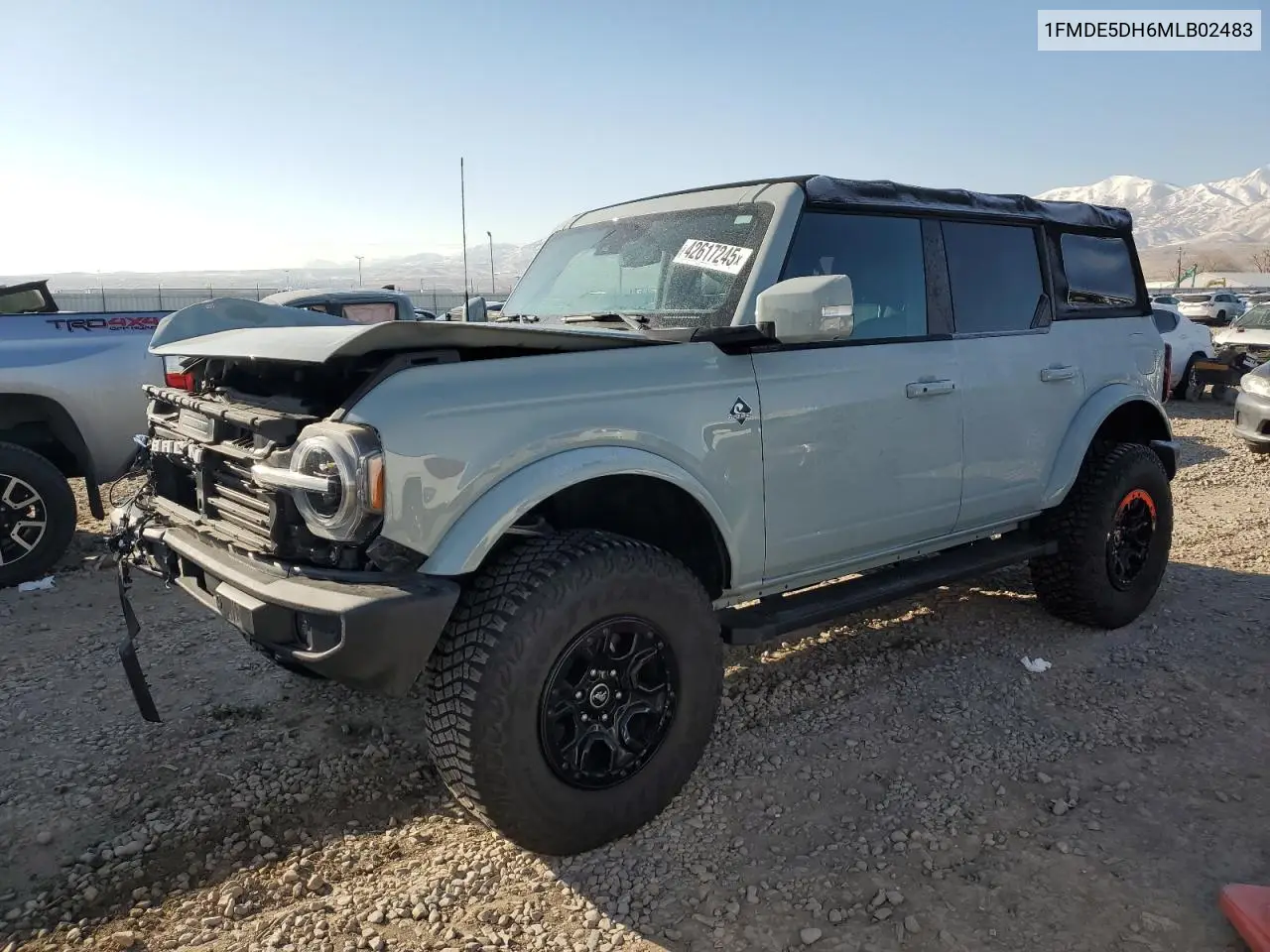 2021 Ford Bronco Base VIN: 1FMDE5DH6MLB02483 Lot: 42617245