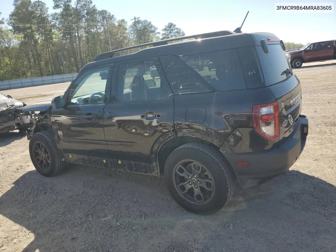 2021 Ford Bronco Sport Big Bend VIN: 3FMCR9B64MRA83605 Lot: 49481925