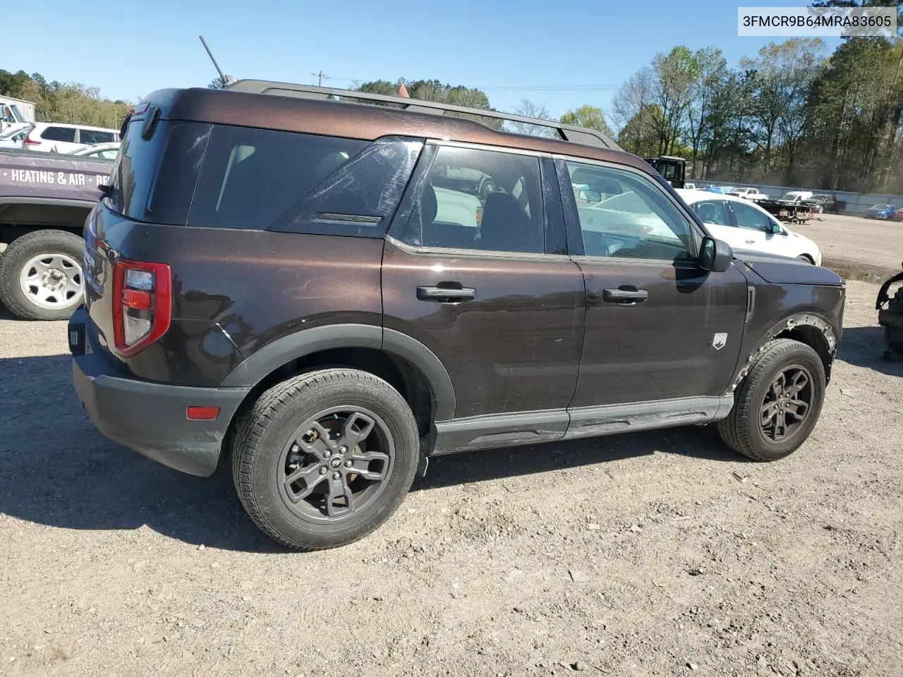 2021 Ford Bronco Sport Big Bend VIN: 3FMCR9B64MRA83605 Lot: 49481925