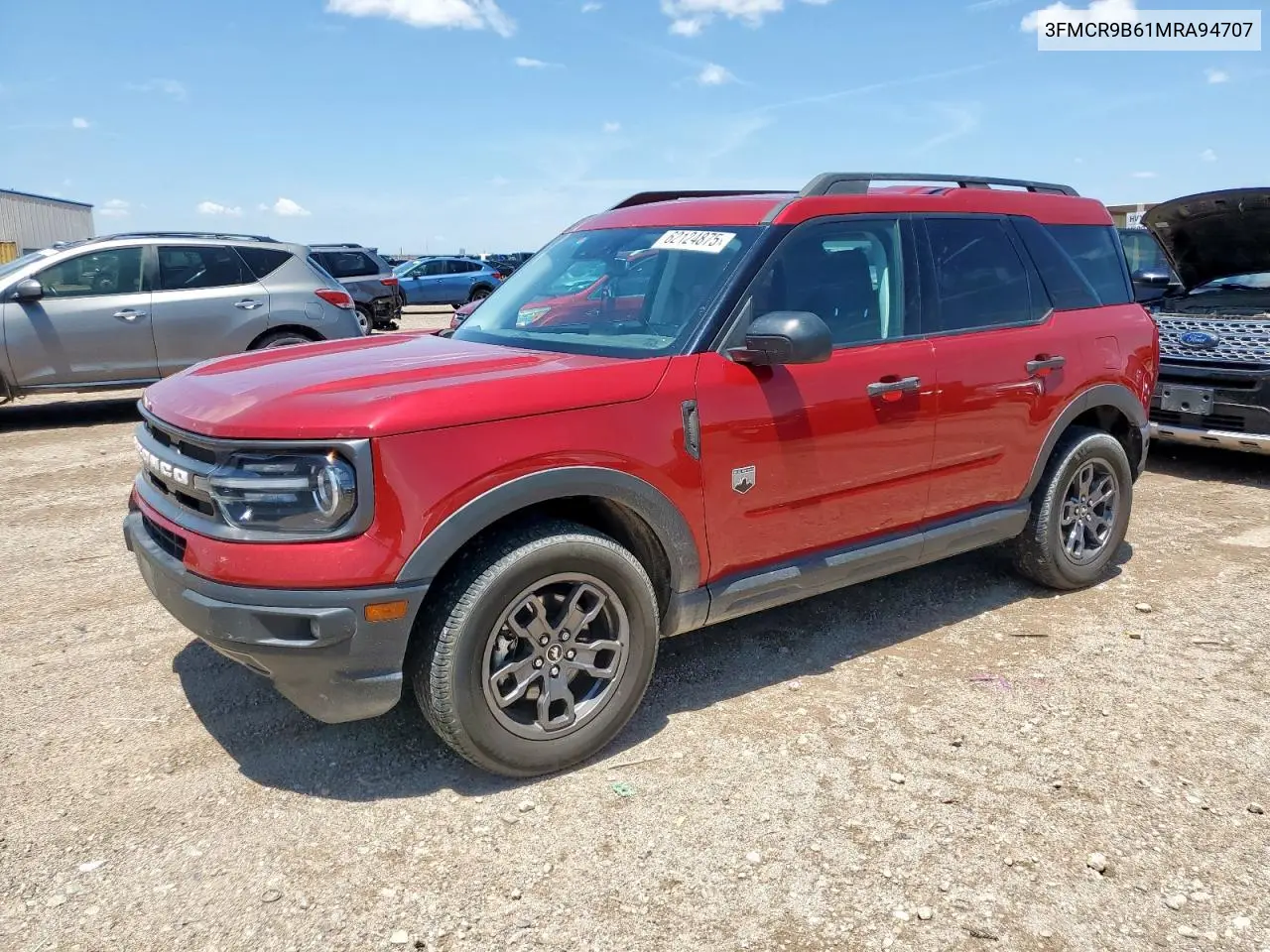 2021 Ford Bronco Sport Big Bend VIN: 3FMCR9B61MRA94707 Lot: 62124875