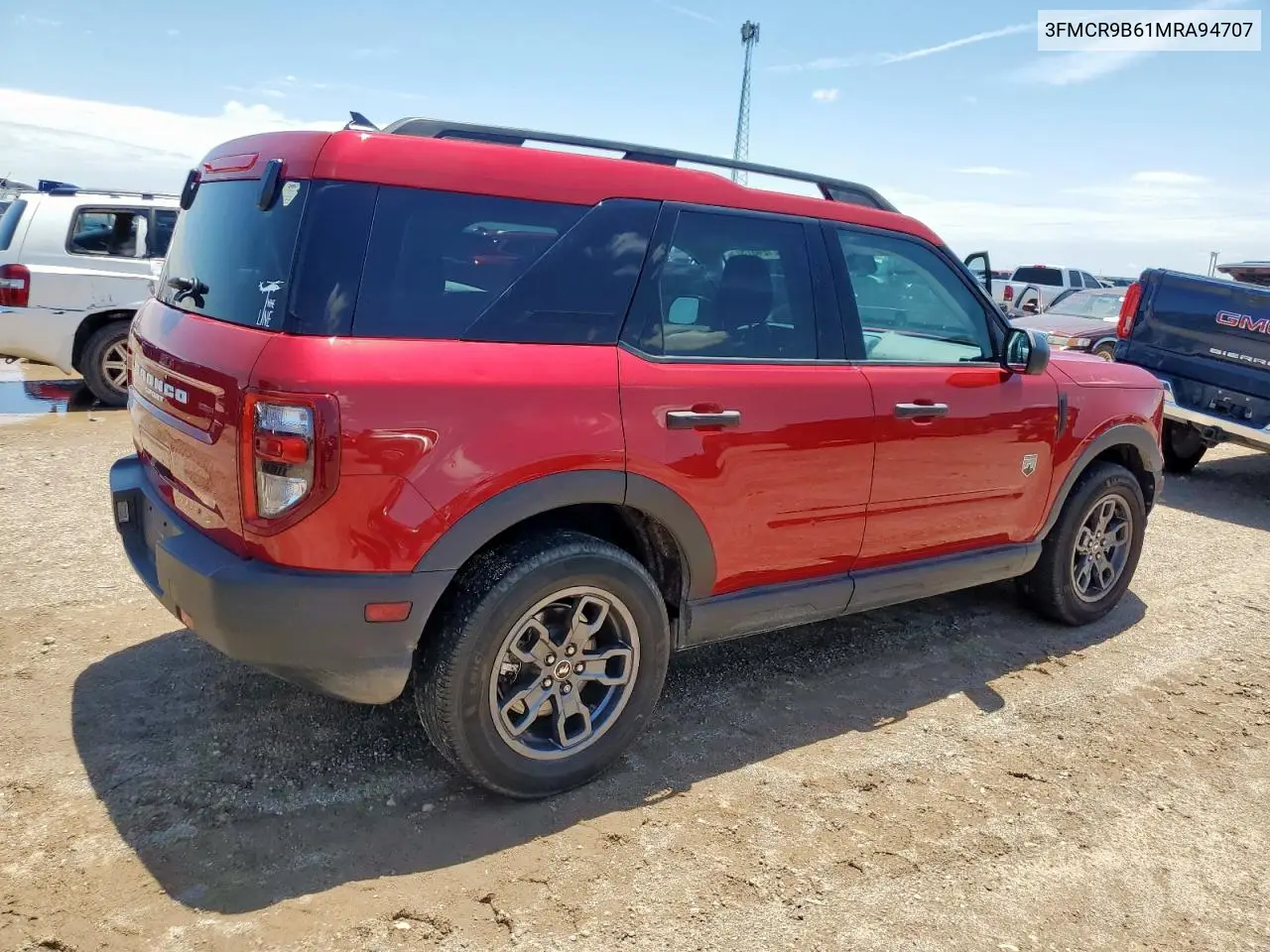 2021 Ford Bronco Sport Big Bend VIN: 3FMCR9B61MRA94707 Lot: 62124875