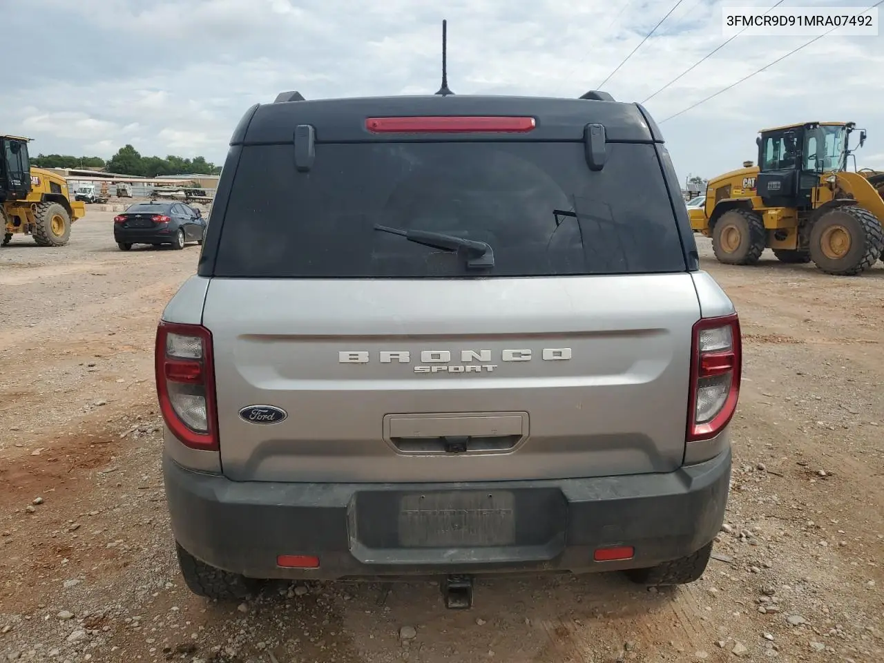 2021 Ford Bronco Sport Badlands VIN: 3FMCR9D91MRA07492 Lot: 62321925