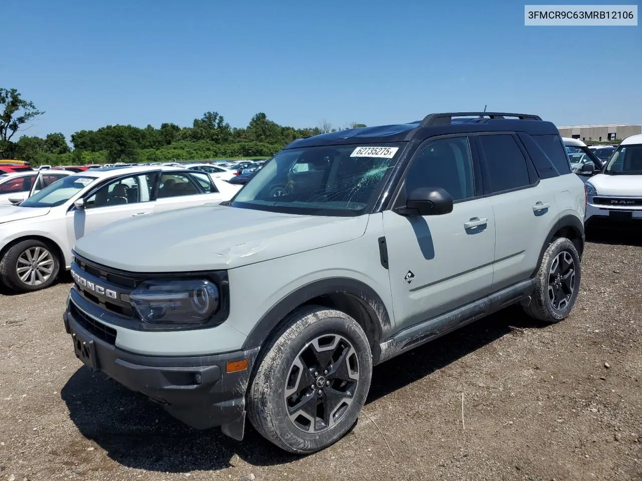 2021 Ford Bronco Sport Outer Banks VIN: 3FMCR9C63MRB12106 Lot: 62735275