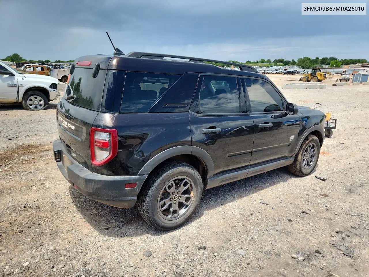 2021 Ford Bronco Sport Big Bend VIN: 3FMCR9B67MRA26010 Lot: 62937625