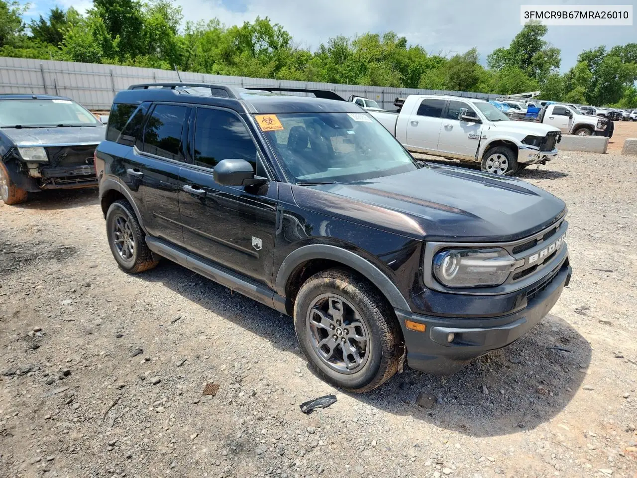 2021 Ford Bronco Sport Big Bend VIN: 3FMCR9B67MRA26010 Lot: 62937625